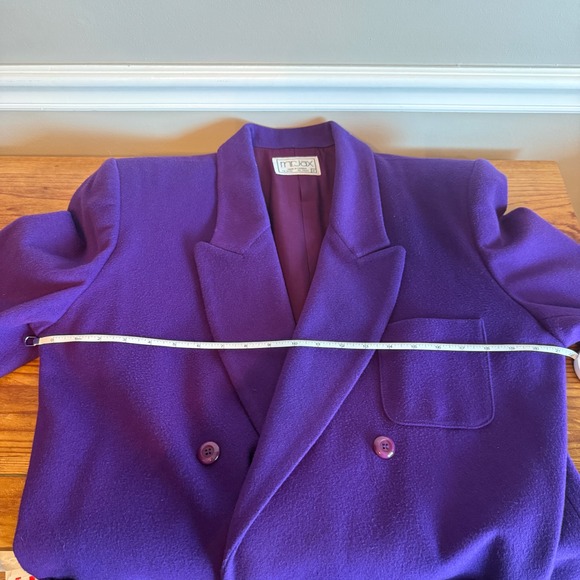 Vintage MR JAX Women's Double Breasted Purple Wool Cashmere Blend Blazer Size 12 - Picture 3 of 6